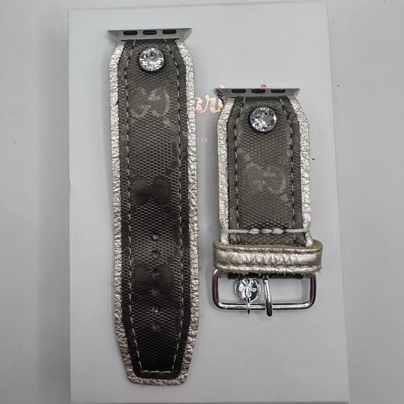 Sparklbands Accessories - Upcycled Gold GG Imprime with Champagne Apple Watch Sivella Sparklband